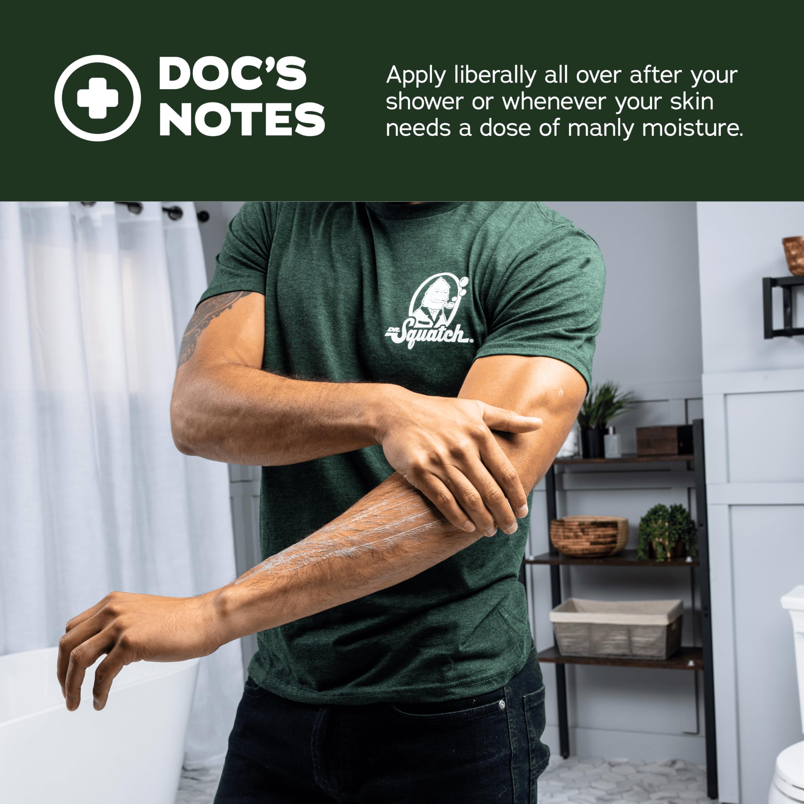 Application après la douche sur le bras et le corps pour une hydratation rapide.