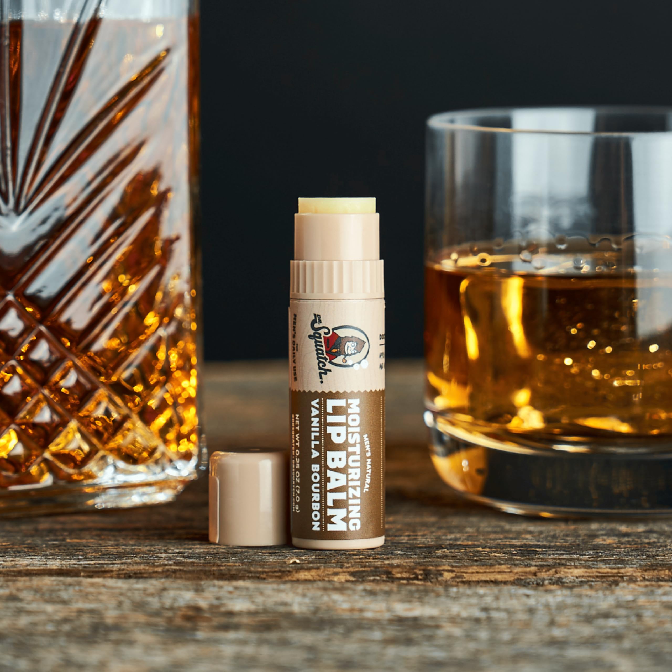 Baume à lèvres Vanilla Bourbon Dr. Squatch hydratant et réconfortant