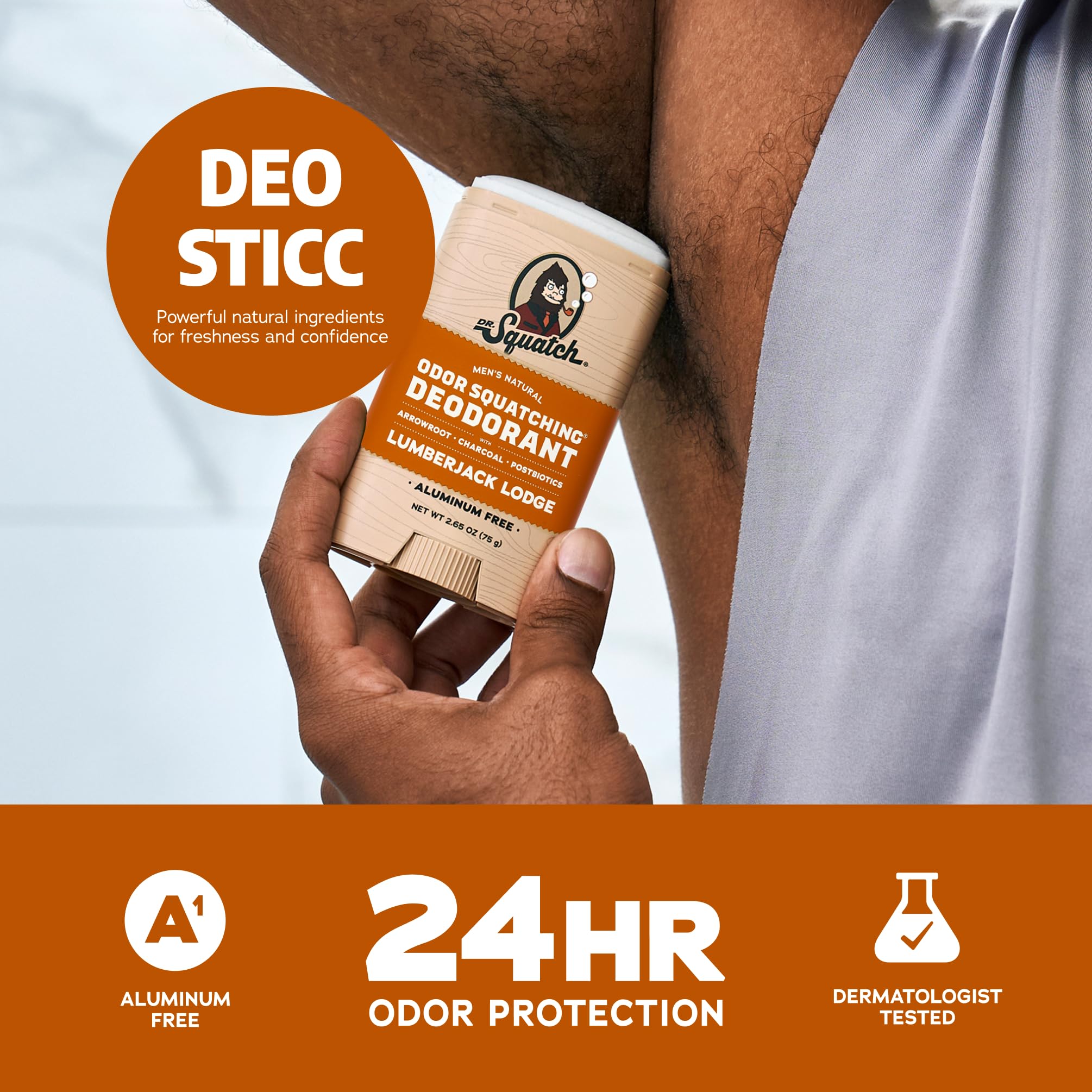 Dr. Squatch Déodorant Homme, bâton – absorption naturelle et confort quotidien.