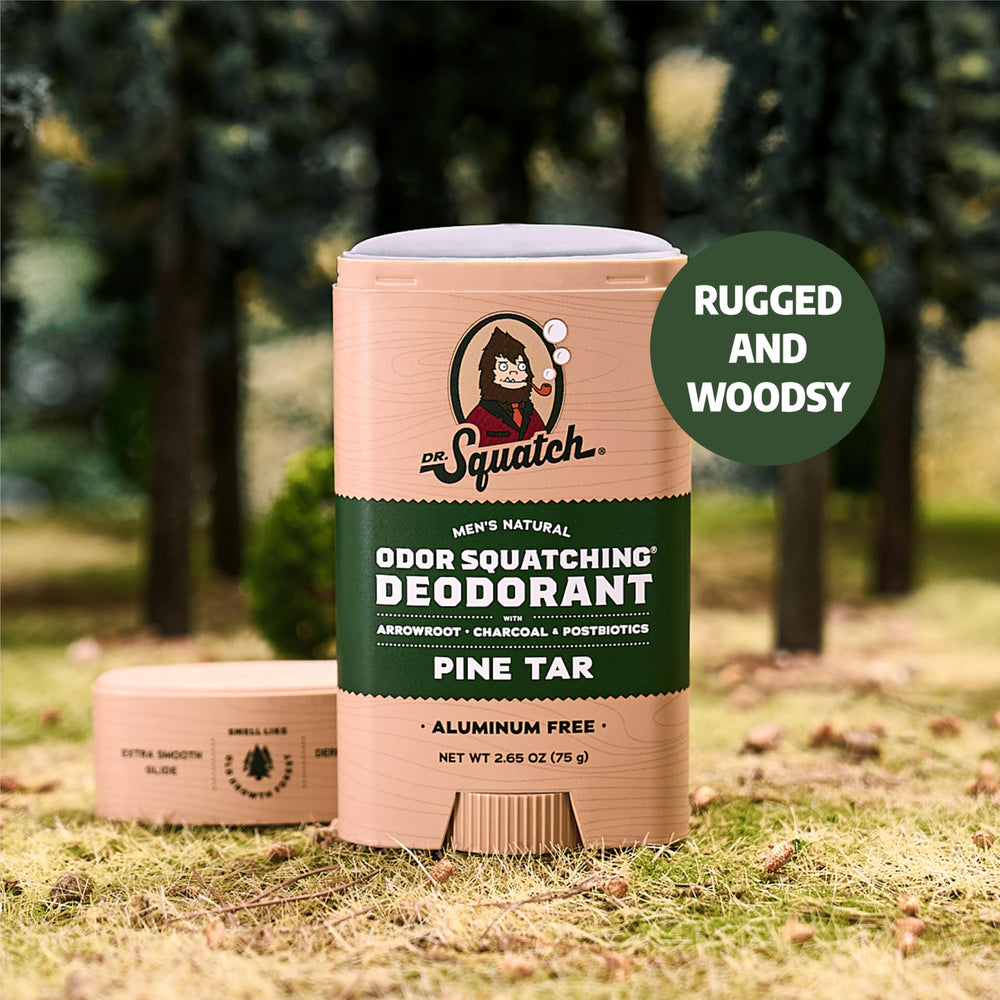 Charbon actif dans le déodorant Dr. Squatch pour une meilleure absorption.