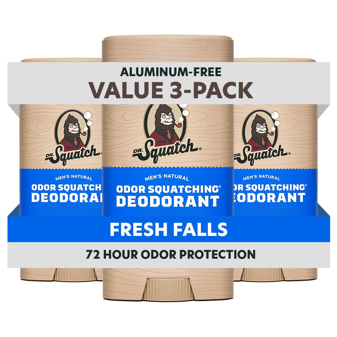 Dr. Squatch Fresh Falls déodorant naturel en baton pour homme offrant une protection longue durée