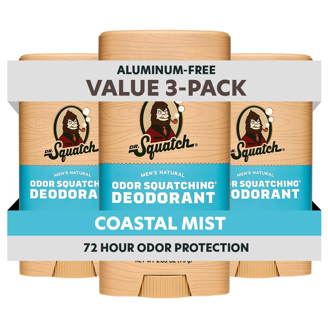 Dr. Squatch déodorant pour homme en pack 2, Sierra Storm et Sandalwood Summit, protection longue durée