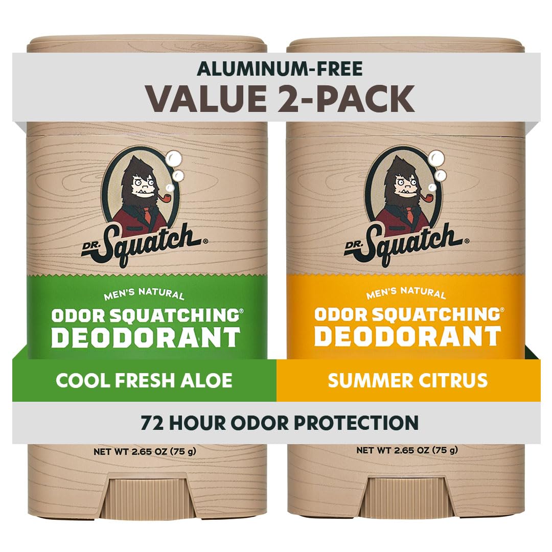 Dr. Squatch Déodorant homme – pack deux bâtons pour une fraîcheur durable.