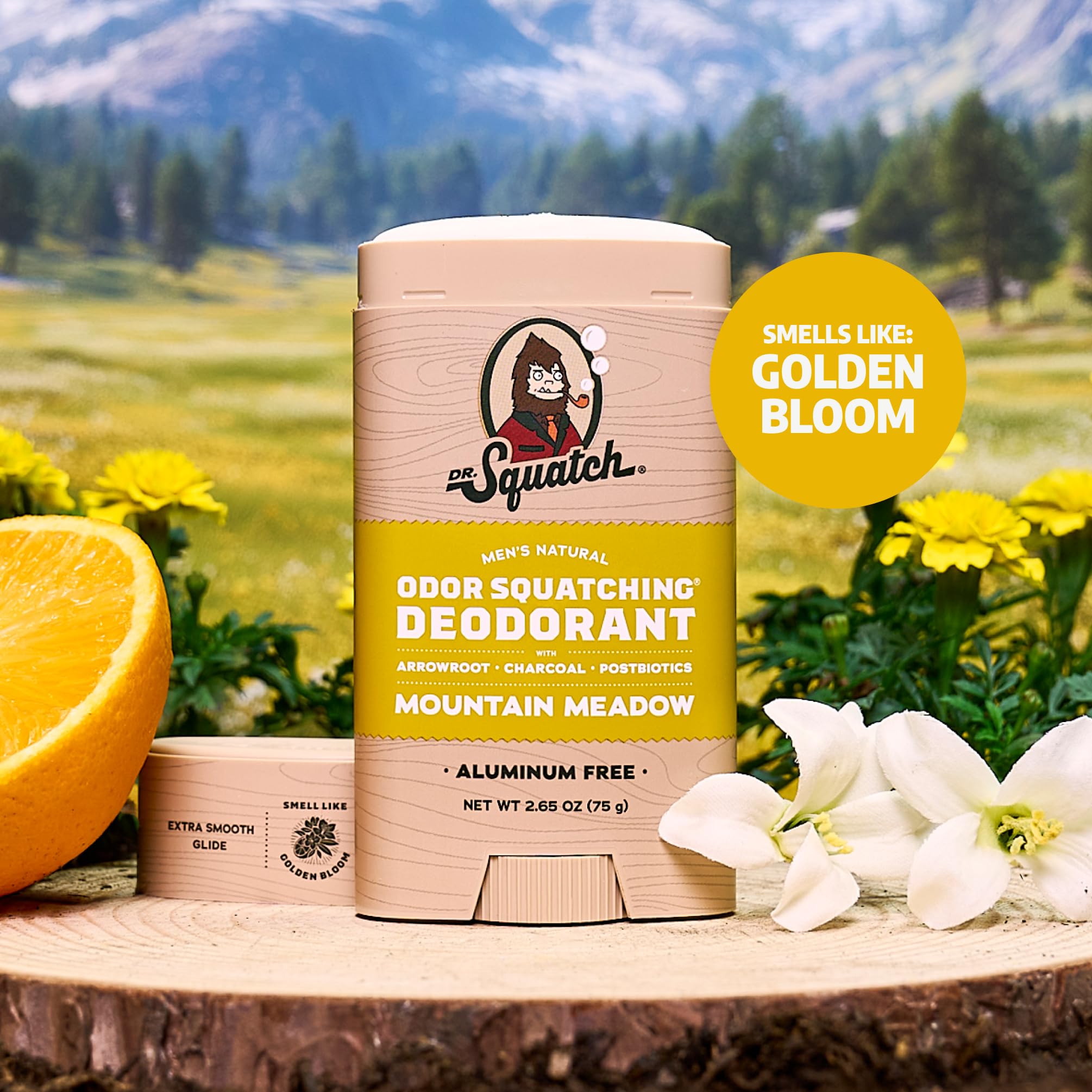 Dr. Squatch Déodorant Homme Prairie Montagne, parfum naturel et protection tout au long du jour.
