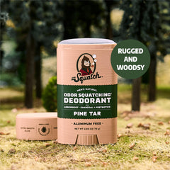 Déodorant Dr. Squatch Stick 75 g avec arrowroot, charbon et postbiotiques, protection naturelle.