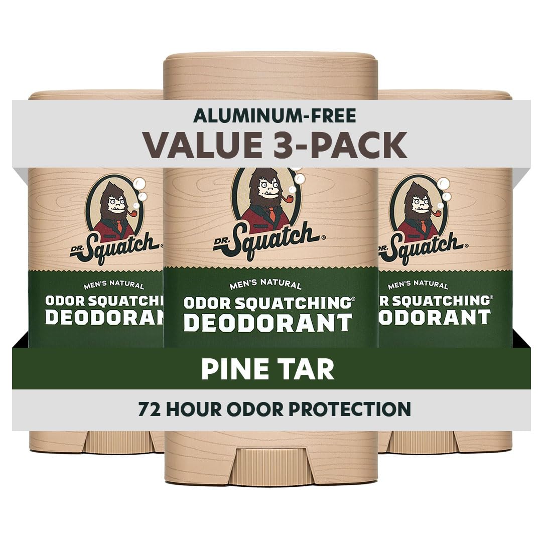 Dr. Squatch Déodorant Homme Stick 75 g Pine Tar, fraîcheur durable et parfum boisé.