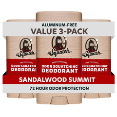 Dr. Squatch déodorant, charbon et postbiotiques, Sommet du Bois de Santal, protection naturelle.