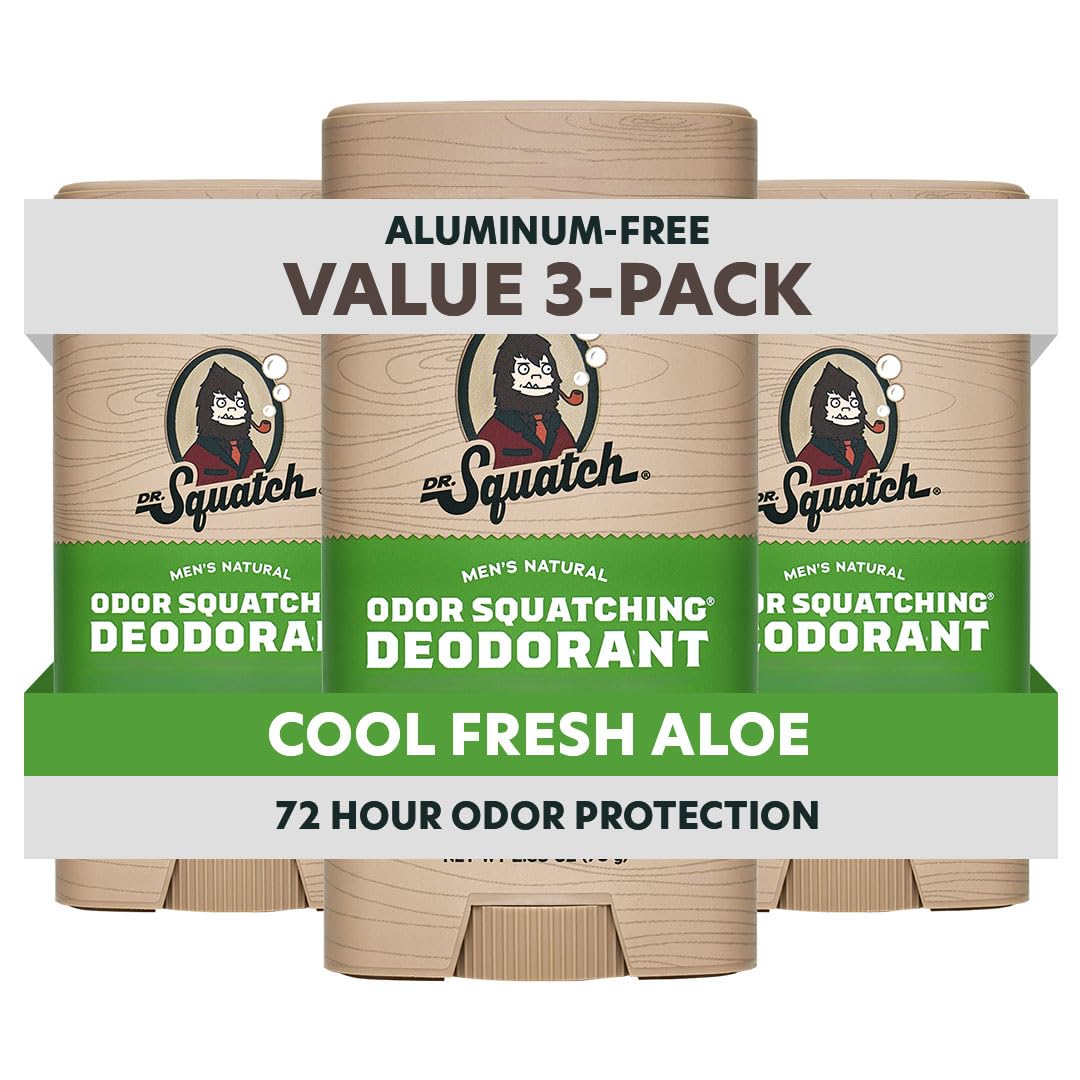 Dr. Squatch Déodorant naturel sans aluminium avec charbon et postbiotiques, protection longue durée