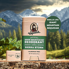 Dr. Squatch déodorant naturel au charbon et postbiotiques, parfum boisé