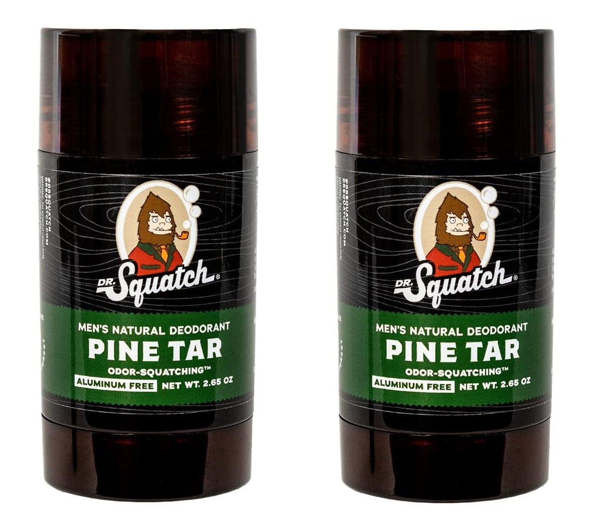 Dr. Squatch déodorant naturel au goudron de pin, bâton pack 2, fraîcheur durable.
