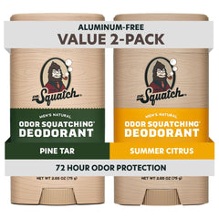 Dr. Squatch Déodorant Stick résine de pin et agrumes, protection durable sans aluminium.