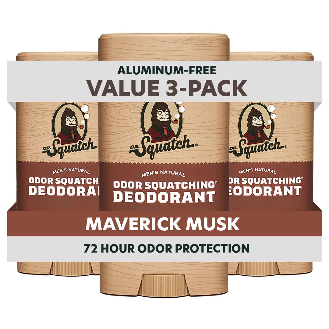 Dr. Squatch déodorant naturel masculin Maverick Musk en baton, protection longue durée.