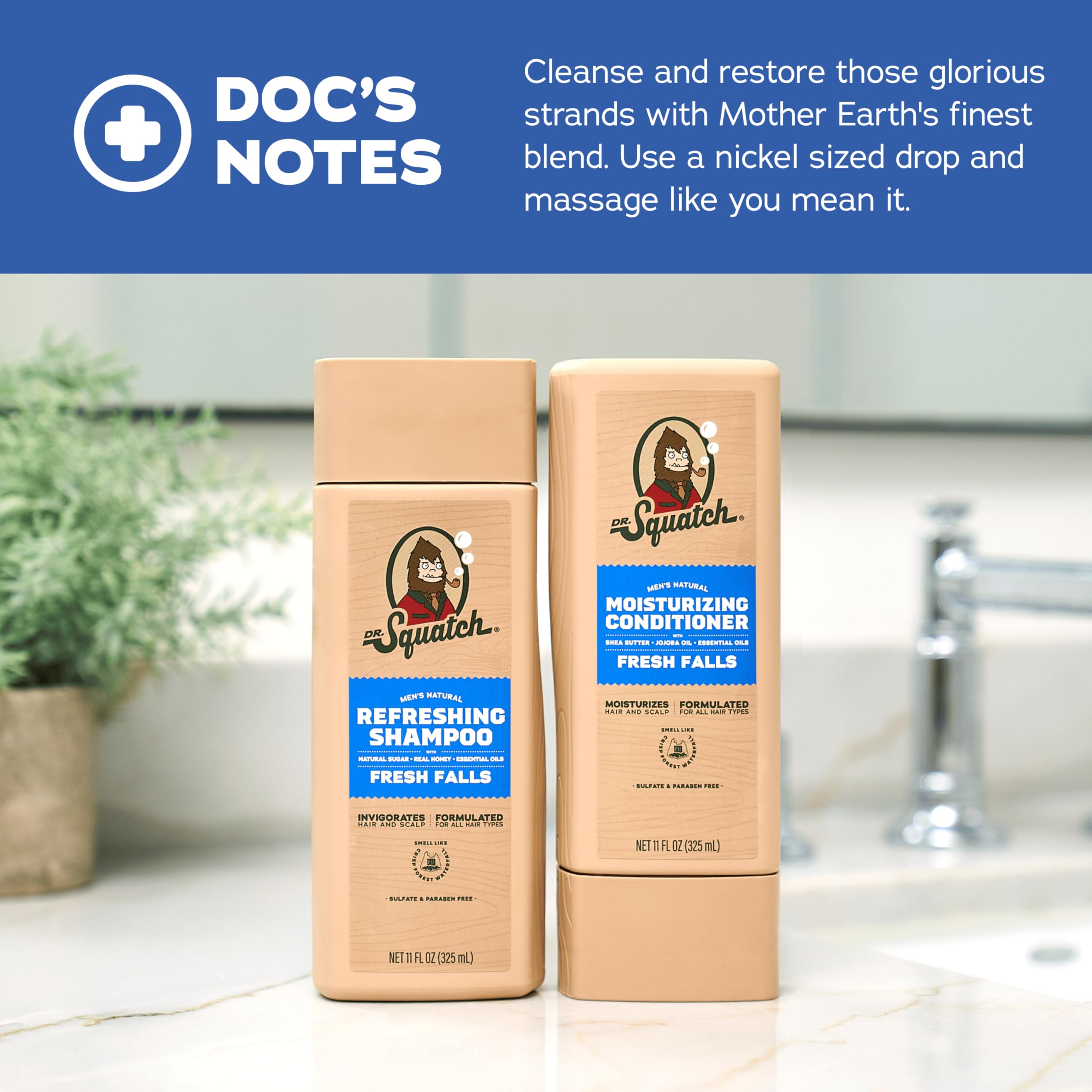 Routine masculine Dr. Squatch Fresh Falls, usage quotidien possible.