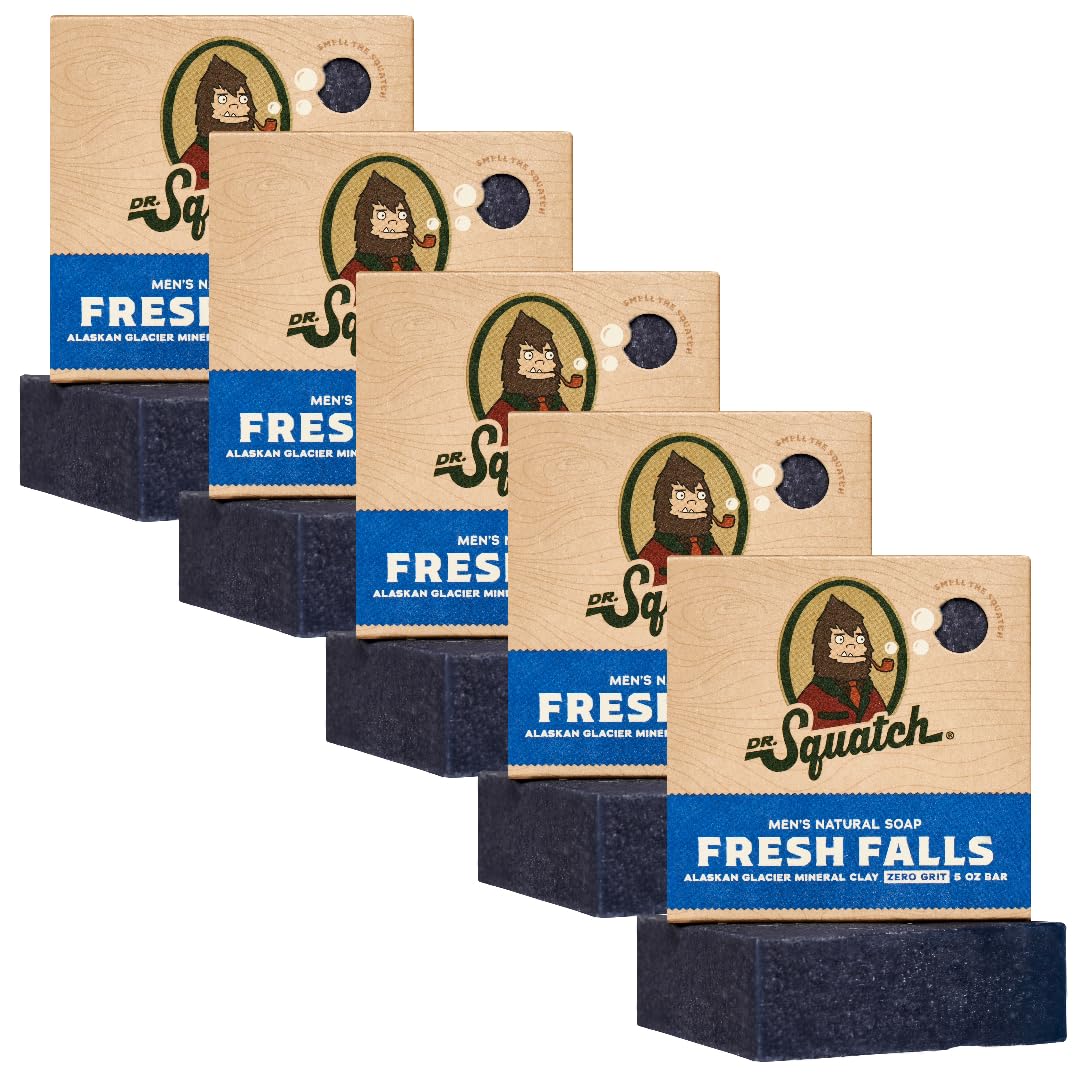 Savon solide Fresh Falls de Dr. Squatch pour une peau propre et rafraîchie.