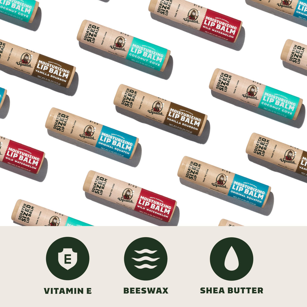 Baume Dr. Squatch hydratant vitamine E et beurre de karité pour lèvres nourries