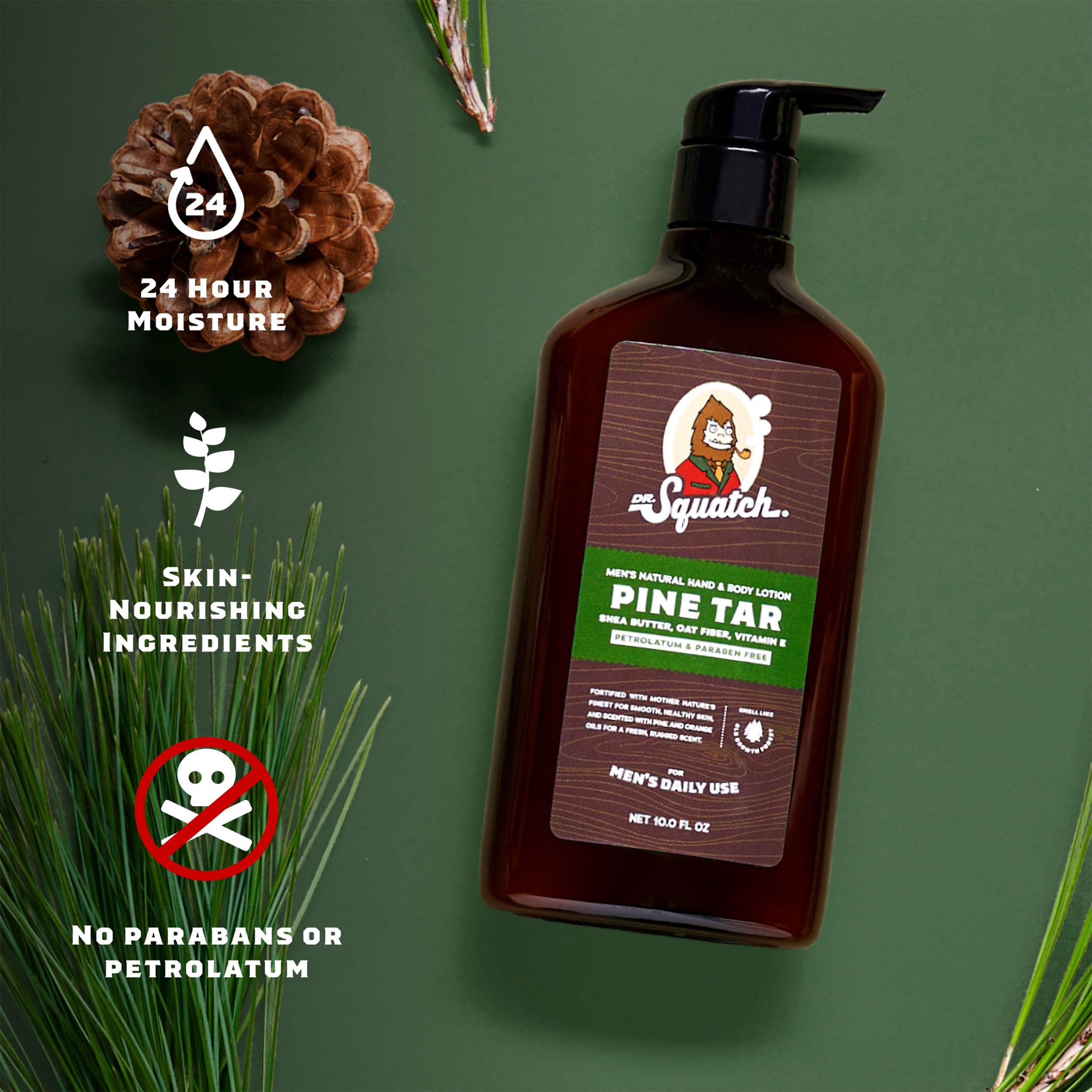 Lotion Dr. Squatch: absorption rapide et texture légère.