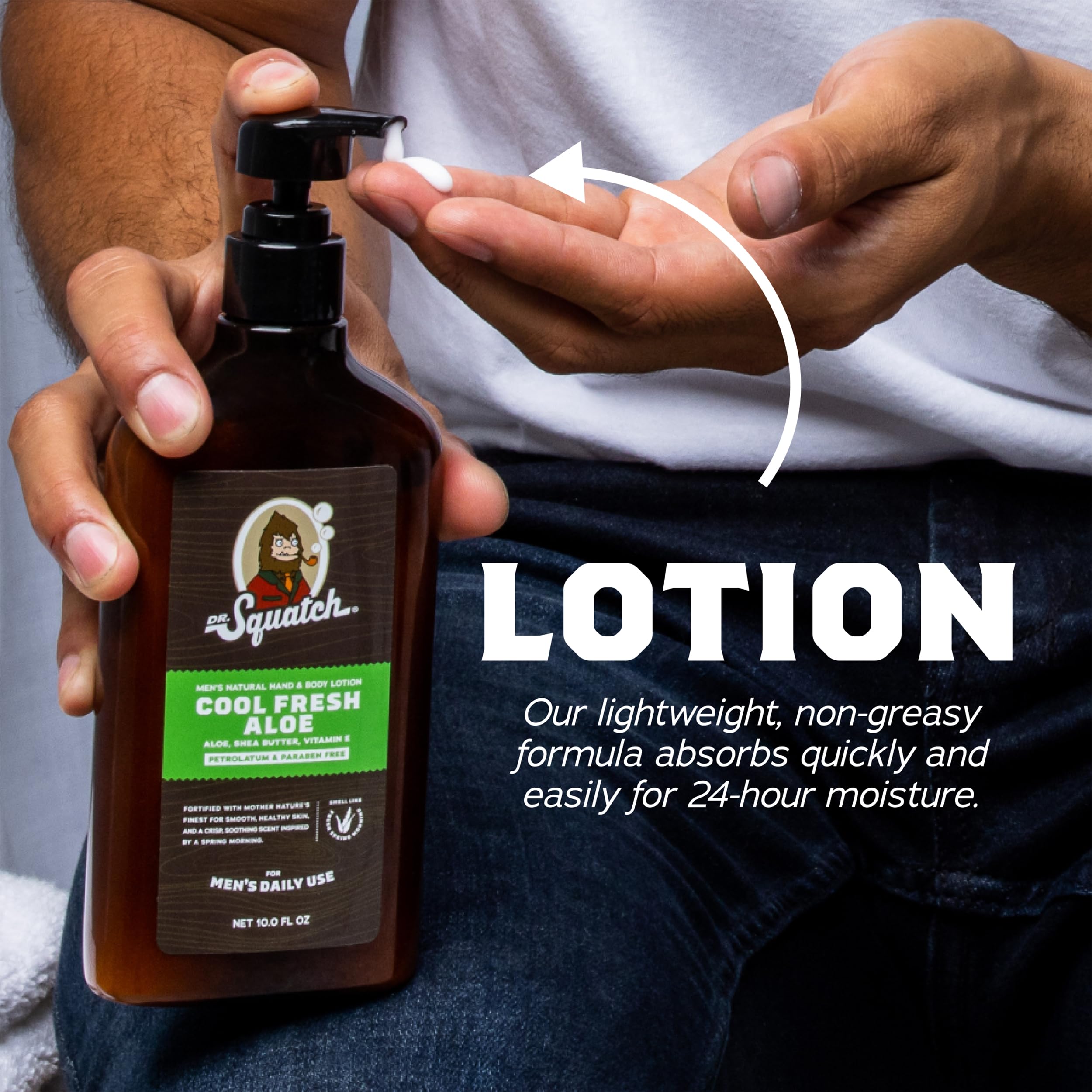 Appliquer après douche: hydratation continue Dr. Squatch.