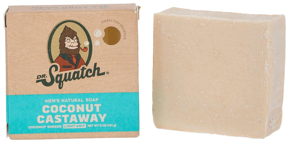 Dr. Squatch savon-bar coco Castaway, nettoie en douceur et laisse une fraîcheur durable.