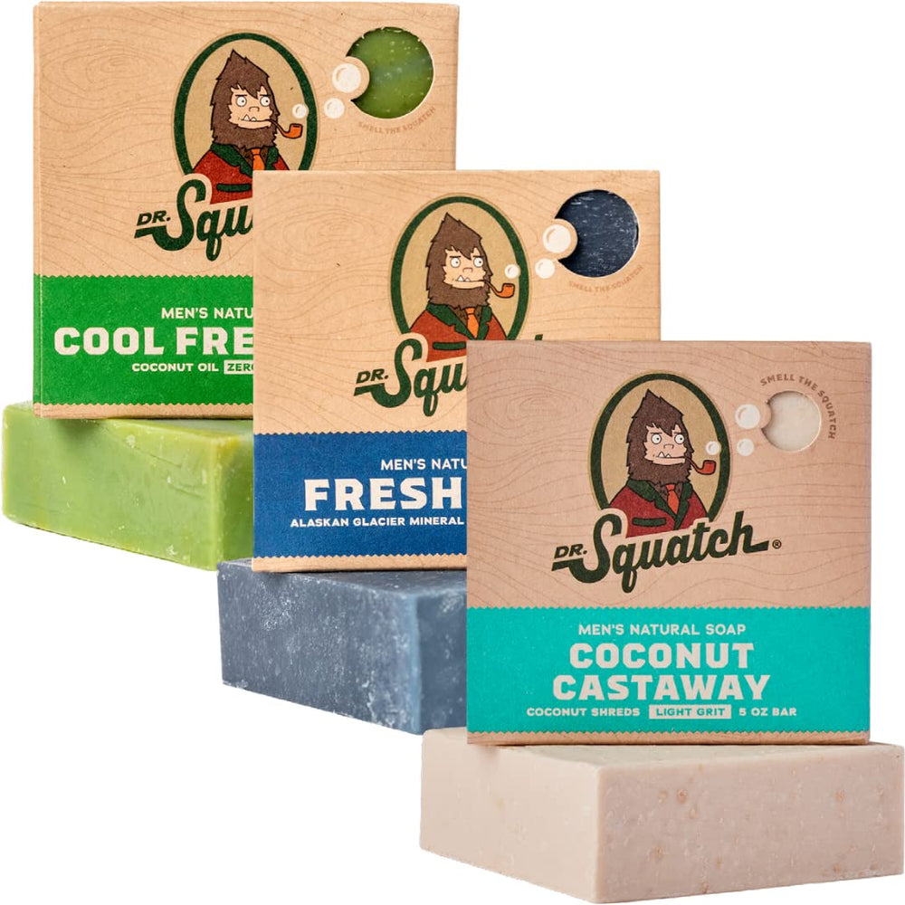 Savon solide Dr. Squatch Coco Castaway, parfum exotique et hydratant pour la douche.