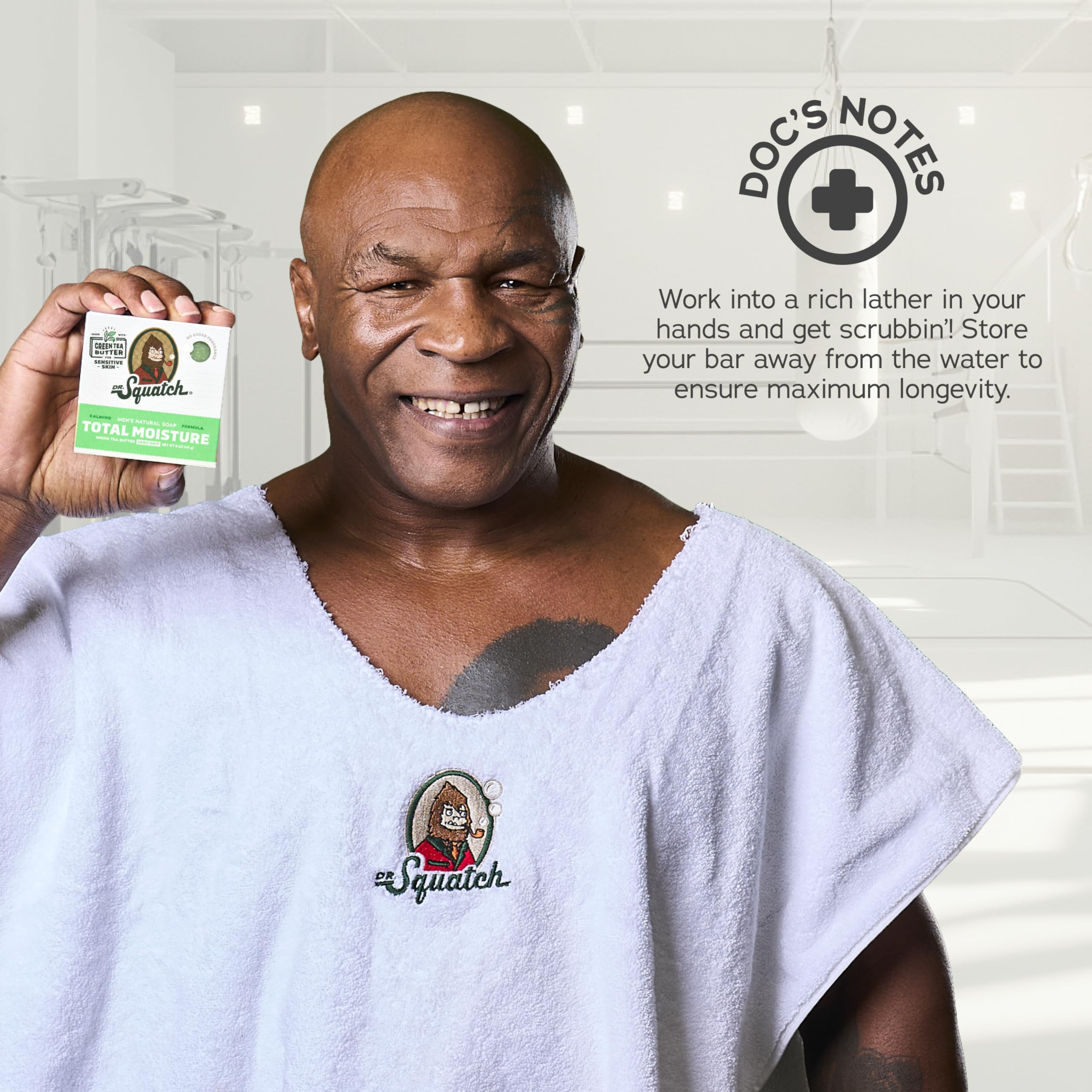 Dr. Squatch Savon-barre Ingrédients Beurres Naturels, nourrissants pour peaux sensibles.