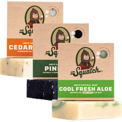 Dr. Squatch savon-barre goudron pin, parfum boisé et revitalisant pour la douche.