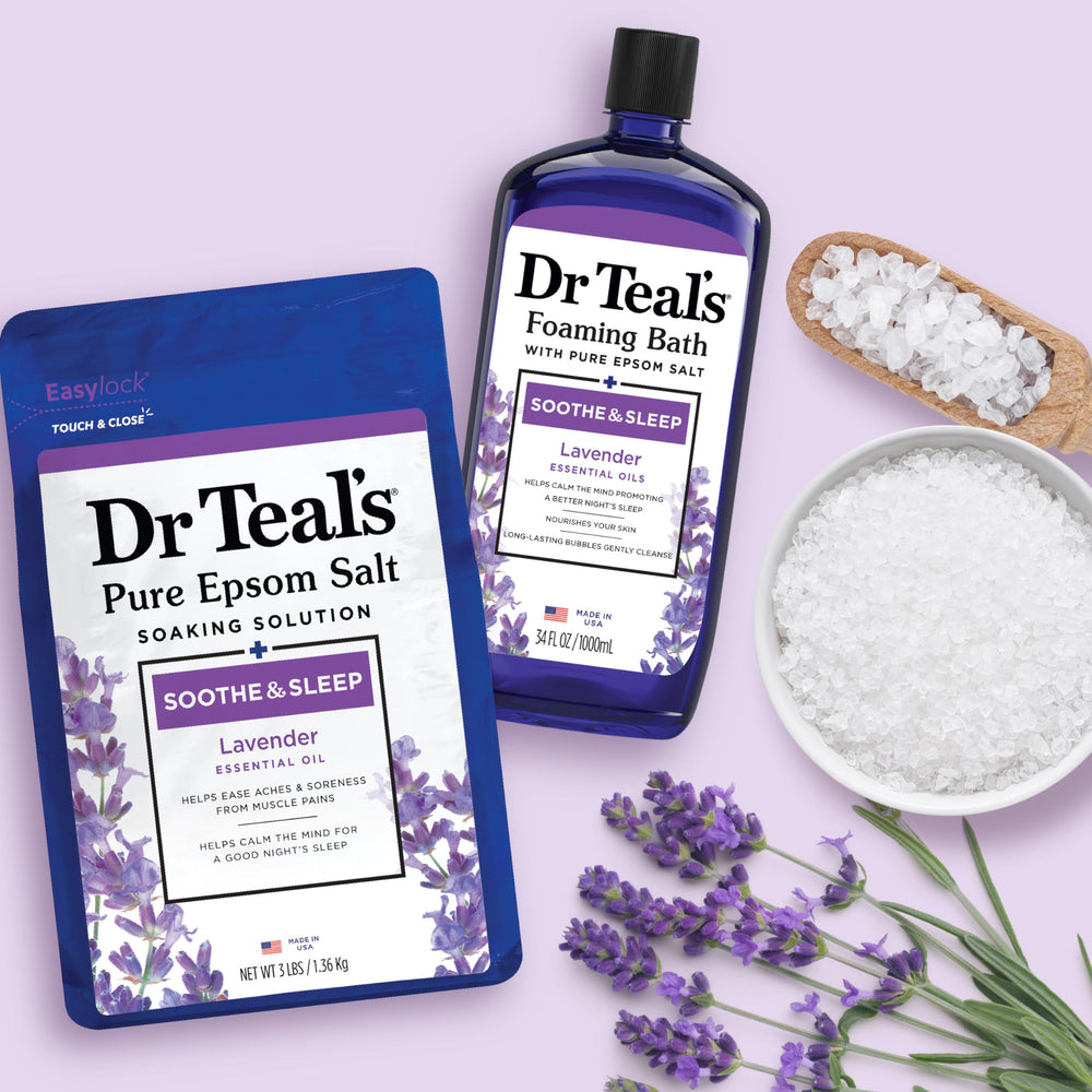 Dr Teal's bain lavande mousse luxe pour peau douce et réconfort