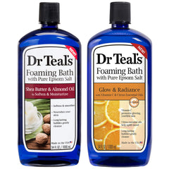 Dr Teal's bain-moussant beurre de karité et amande apaise et adoucit la peau.