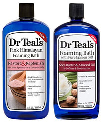 Dr Teal's bain moussant coffret variete rose himalayen, relaxation et soin cutané possibles.