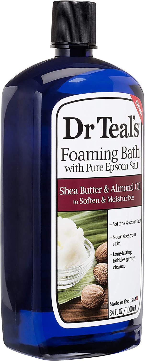 Dr Teal's bain-moussant vitamine C et agrumes offre éclat et fraîcheur à la peau.