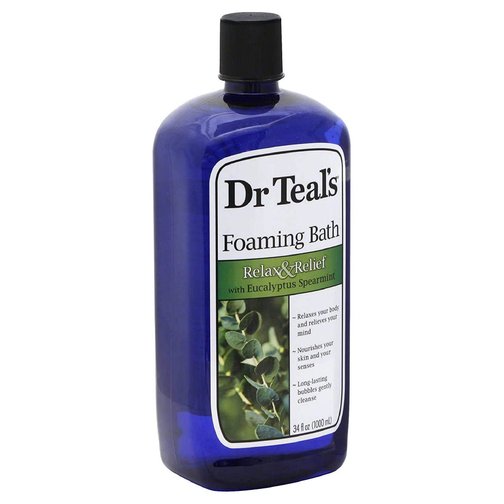 Dr Teal's Eucalyptus-Spearmint – bouteille 34oz, sensations rafraîchissantes.