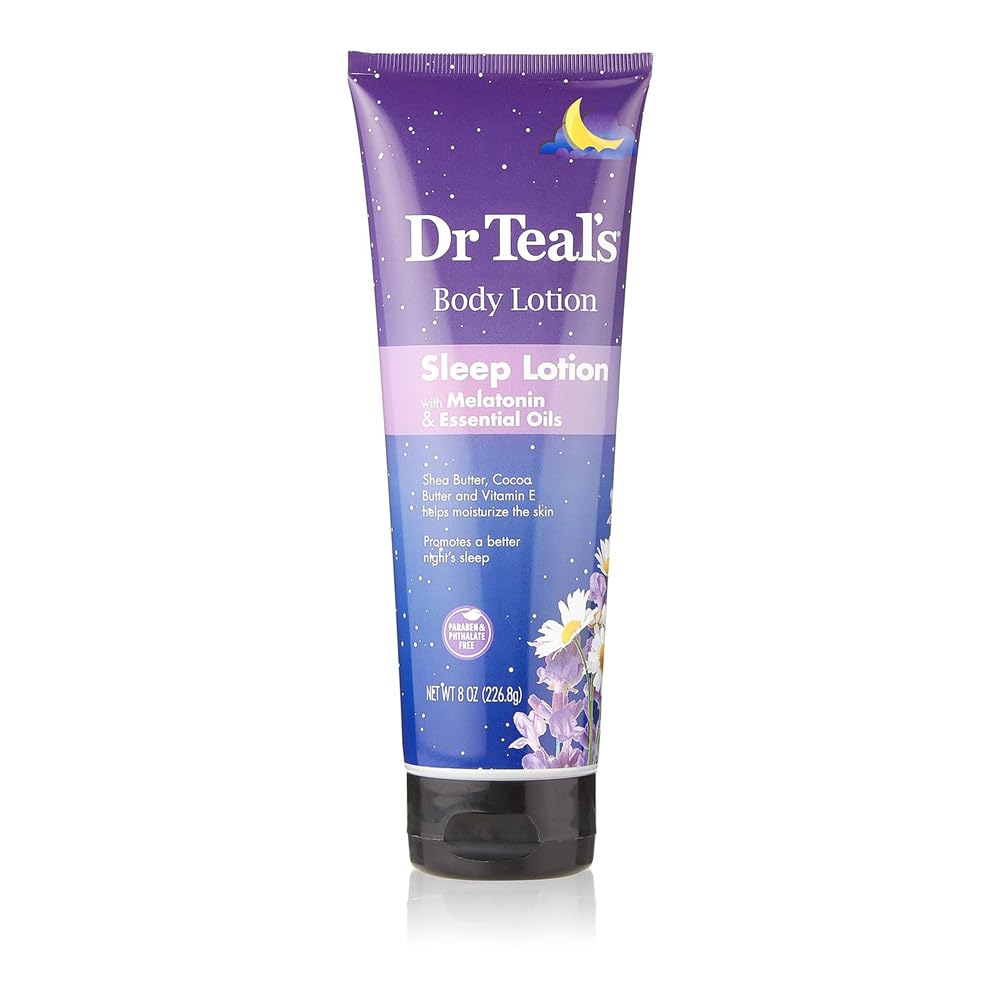 Dr Teal's lotion nuit mélatonine lavande : hydratation relaxante pour le soir.