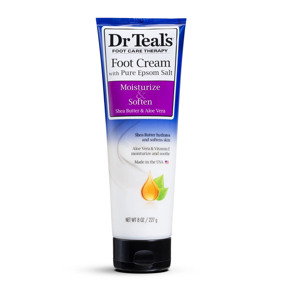 Dr Teal's crème pieds aloe vera, application quotidienne pour peau douce