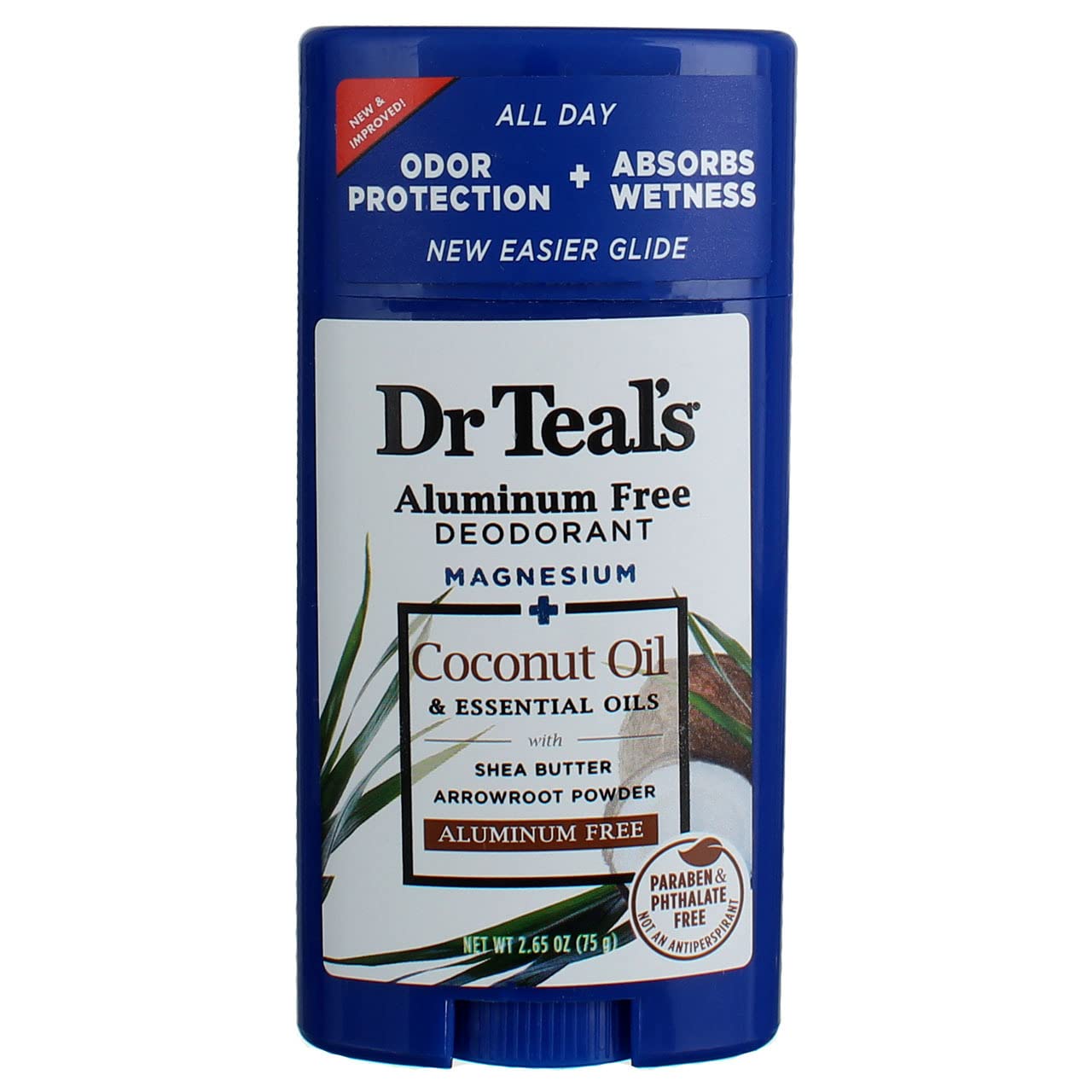Dr Teal's Déodorant Coco – emballage clair reflétant une option naturelle et éthique.