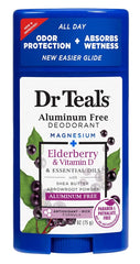 Dr Teal's déodorant au sureau et vitamine D2, emballage pratique et sans aluminium.