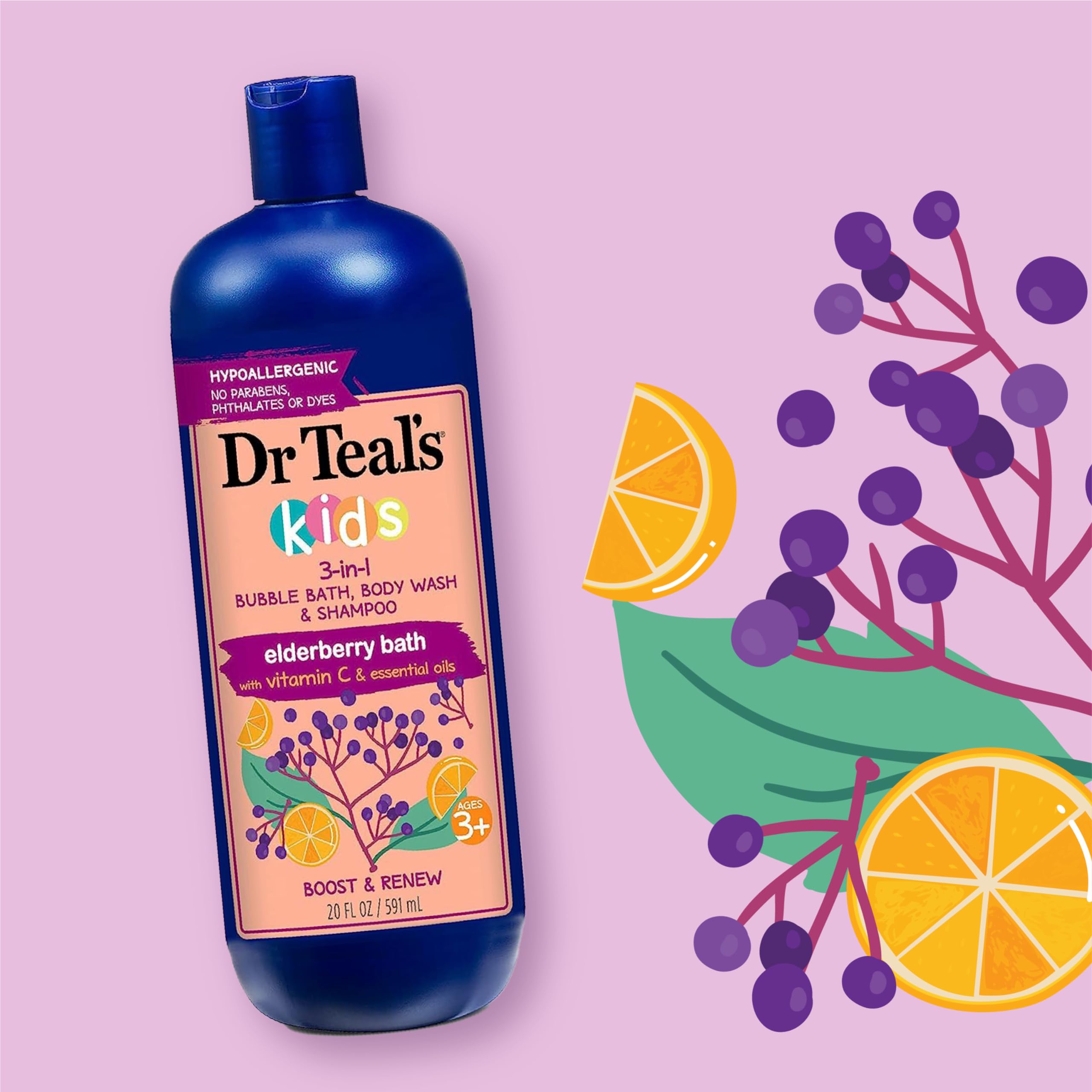 Dr Teal's Kids – hypoallergénique : formulation douce pour peaux sensibles
