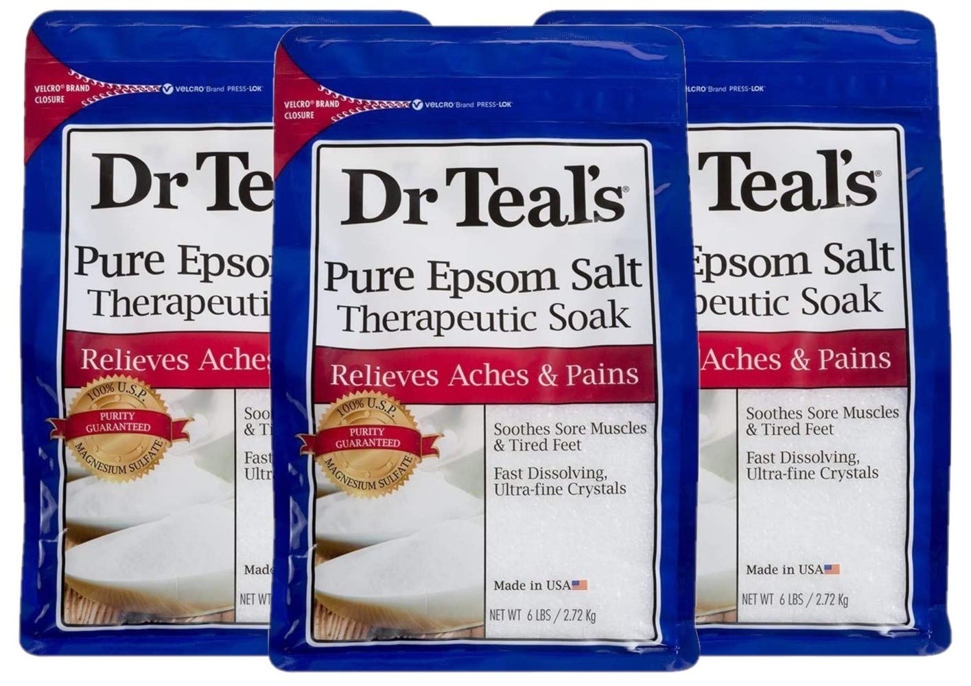 Dr Teal's ensemble-bain-3-pack-sans-parfum favorise détente et récupération après l'effort.