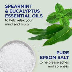 Dr Teal's Eucalyptus Menthe: parfum rafraîchissant qui élève l'énergie et apaise l'esprit.
