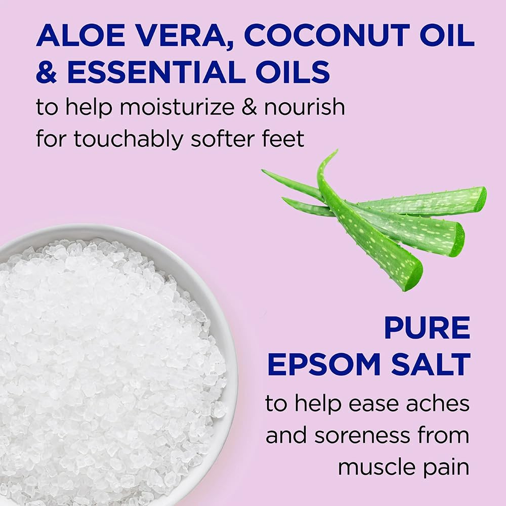 Dr Teal's Gentle Exfoliant Pieds-peau-douce : après usage, les pieds paraissent plus lisses et frais.