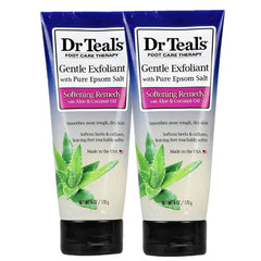Dr Teals gommage pieds coco aloé vera coffret 2x6oz pour pieds doux