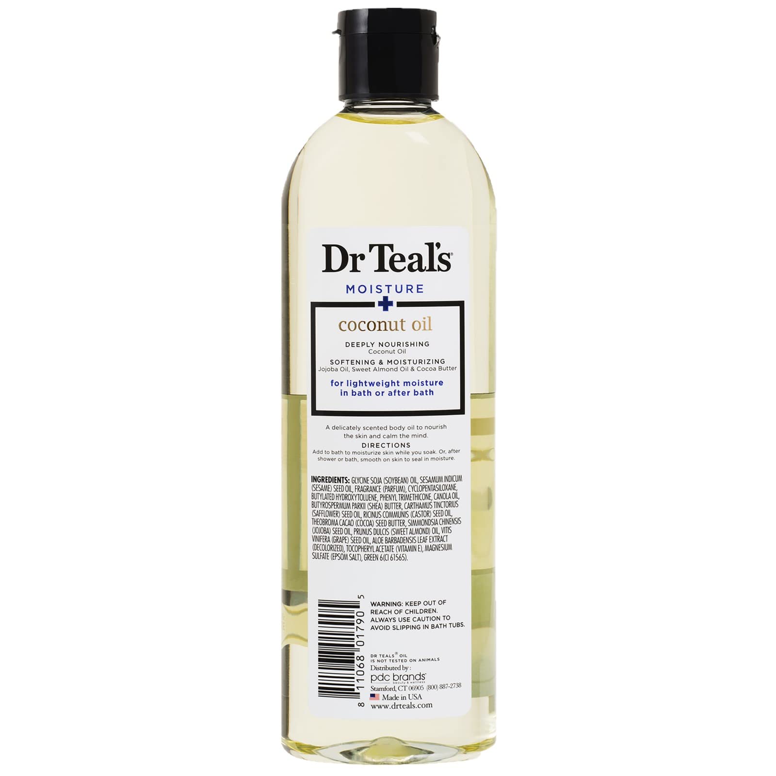 Dr Teals huile bain-corps, soin externe pour peau hydratée et confortable.