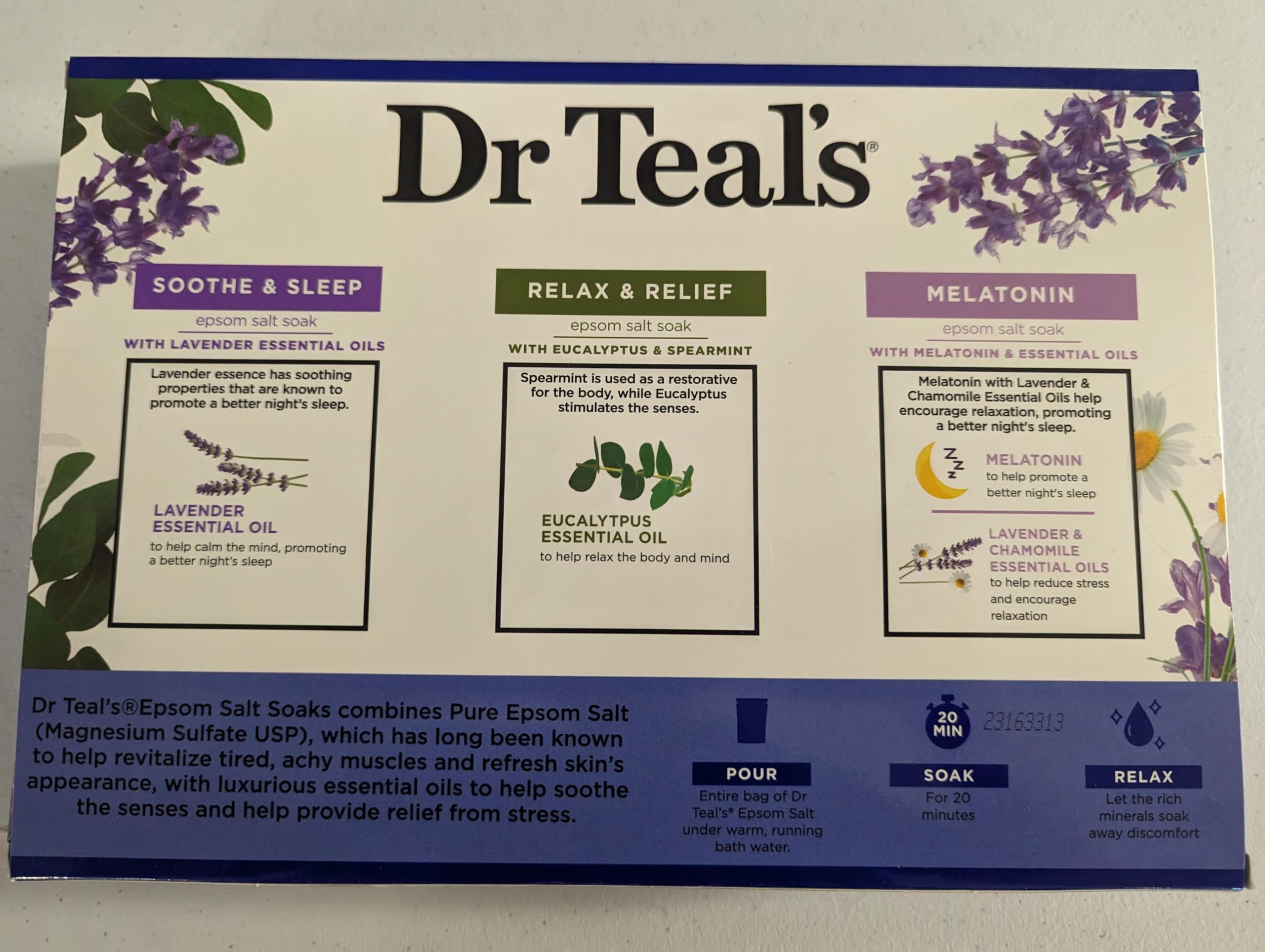 Dr Teal's Lavande Mélatonine : bain relaxant pour le sommeil et la peau rafraîchie.