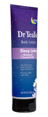 Dr Teal's Lotion Corps Nuit – texture légère et beurre de karité associée au cacao pour peau nourrie.