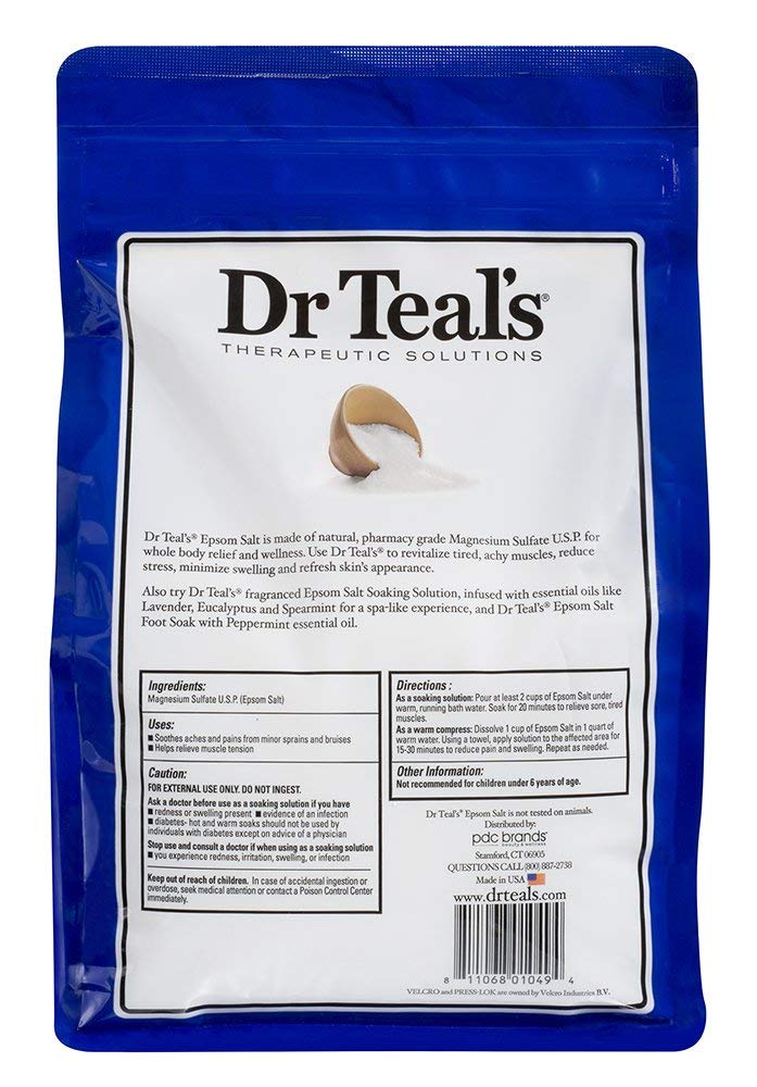 Dr Teal's sac-hermetique-avec-velcro-epsom-salts facilite le stockage et la conservation.
