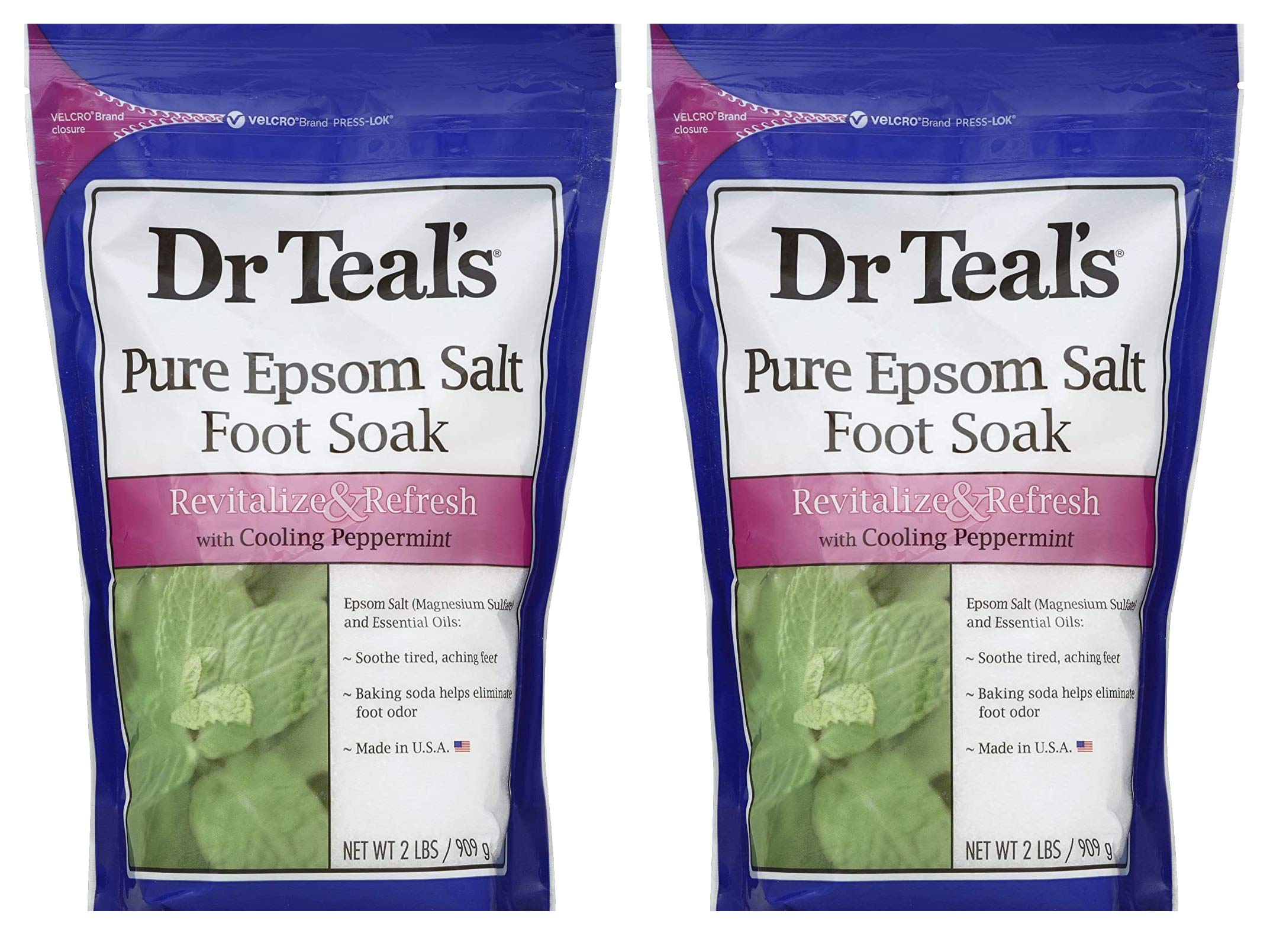 Dr Teal's Sels d'Epsom pour bain de pieds à la menthe, rafraîchissant et apaisant après une longue journée.