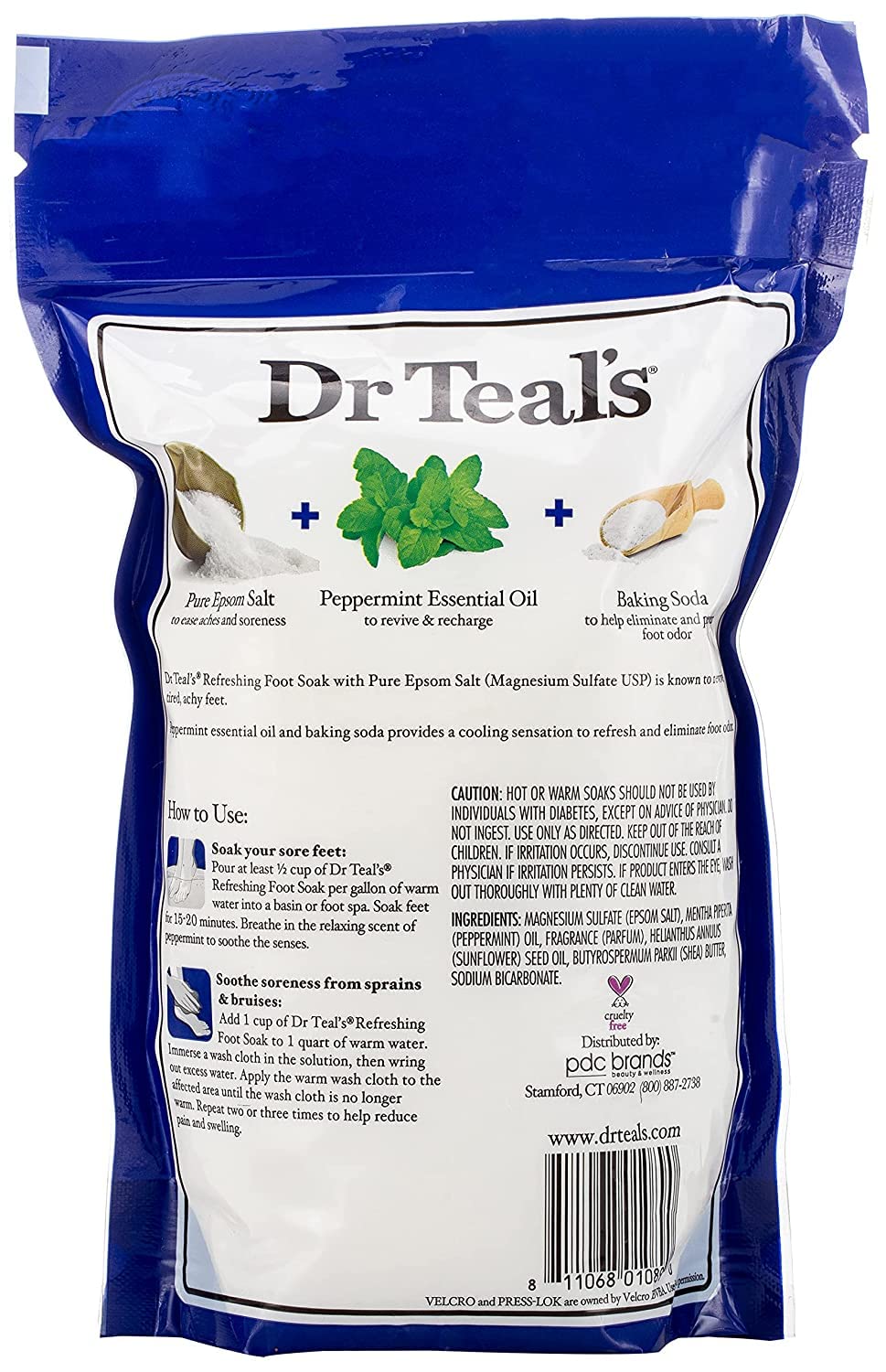 Coffret Dr Teal's pour pieds, menthe et bicarbonate, pour éliminer les odeurs et détendre les pieds fatigués.