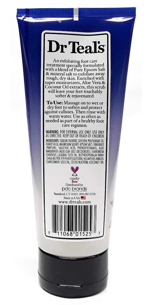 Texture granuleuse du gommage coco pour exfolier et hydrater les pieds