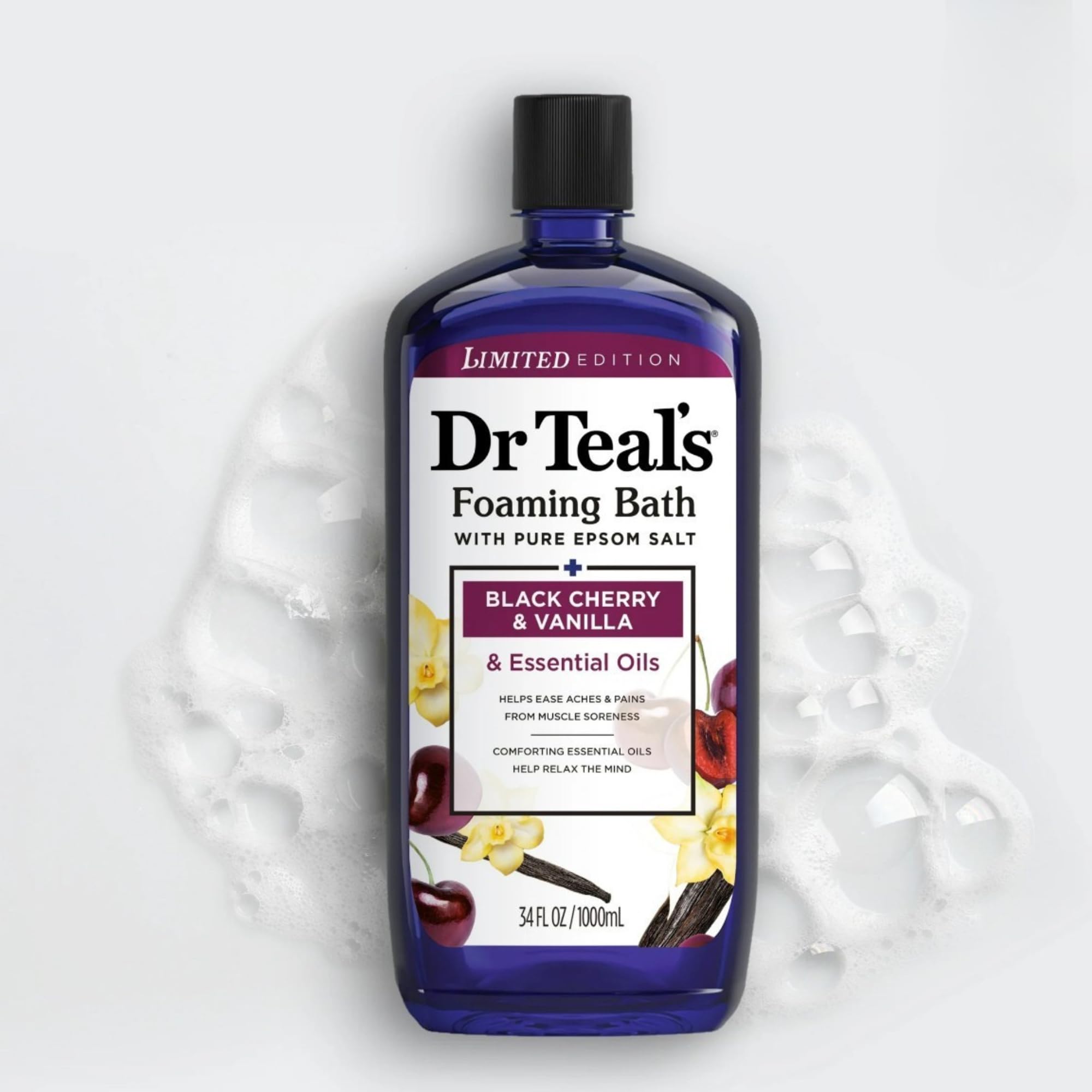Application simple: verser le bain Dr Teal's pour une immersion réconfortante.