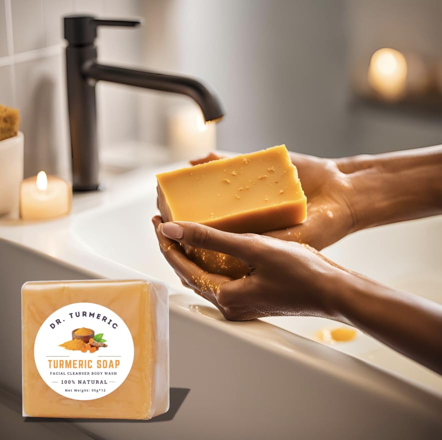 Dr. Turmeric teint uniforme grâce au curcuma, savon visage et corps