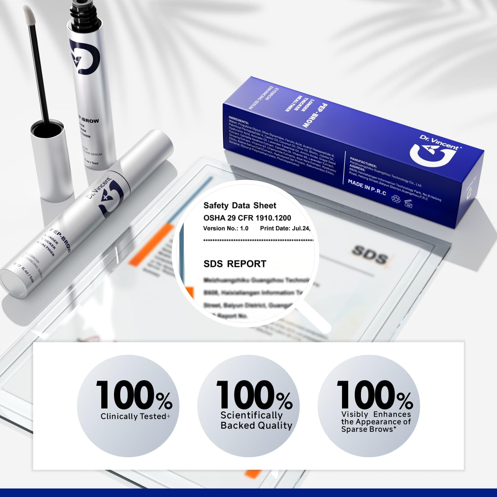 Dr Vincent Sérum sourcils biotine et peptides pour nourrir la racine.