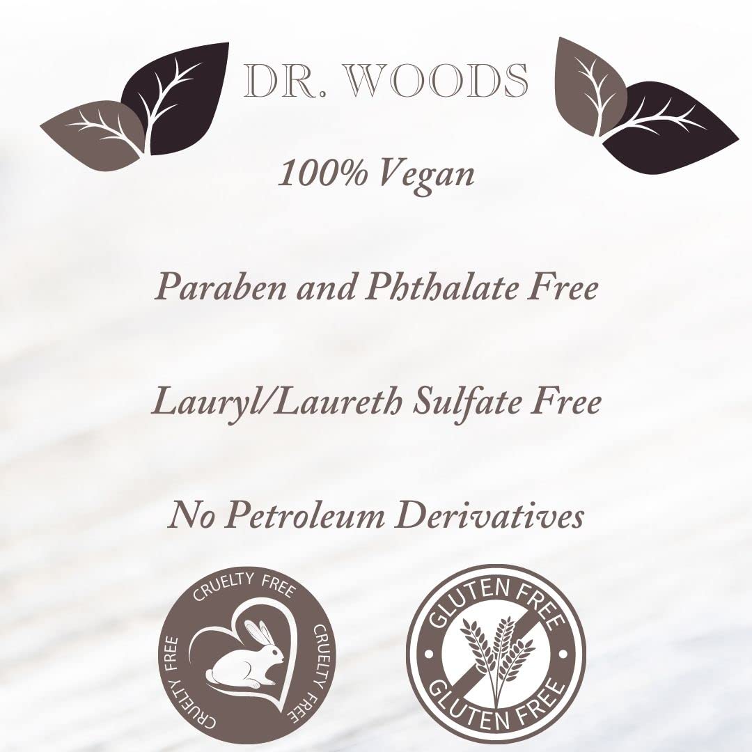Bulles riches Dr. Woods pour lavage mains et corps, sensation soyeuse et propre.